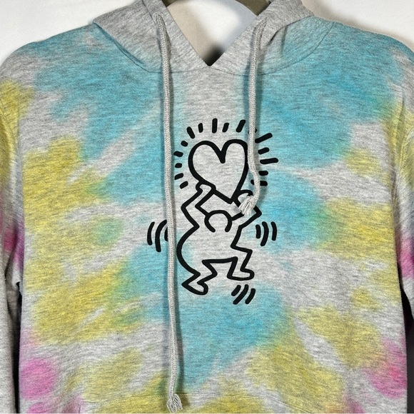 Keith Haring Tie Dye Graphic Hoodie Pop Art Medium - Picture 4 of 7